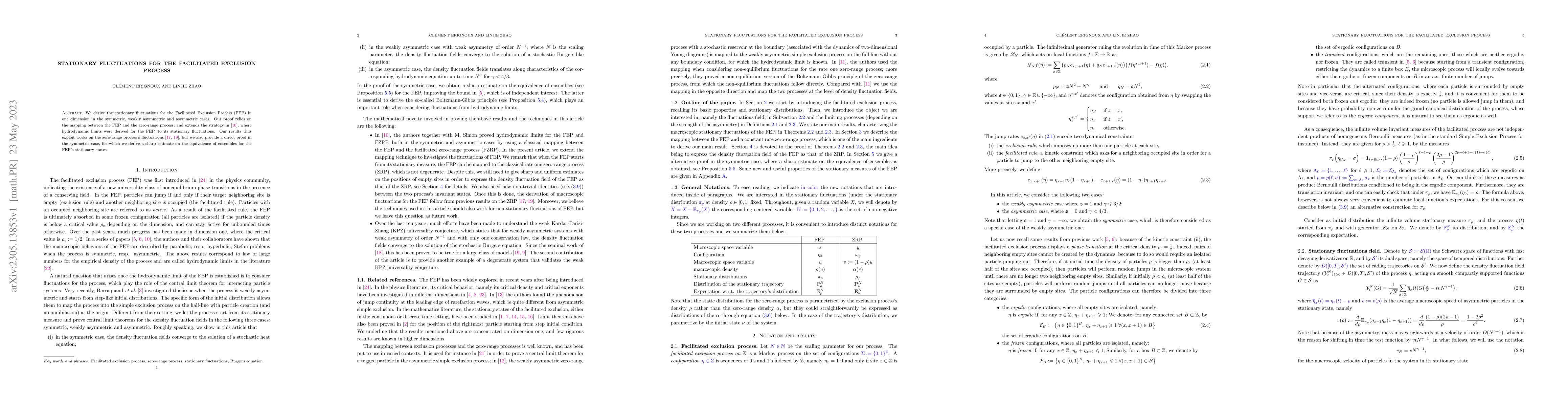 Thumbnail for Stationary fluctuations for the facilitated exclusion process