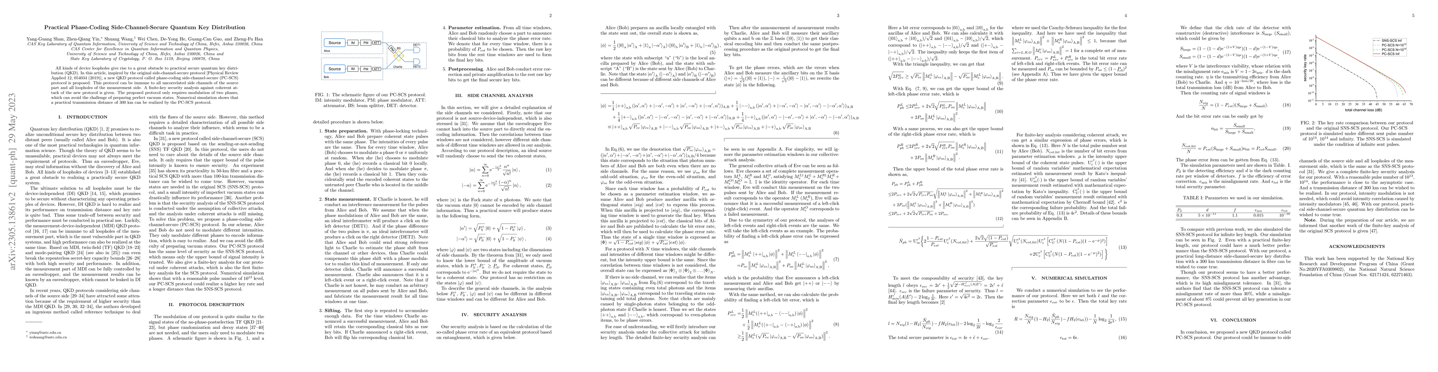 Thumbnail for Practical Phase-Coding Side-Channel-Secure Quantum Key Distribution