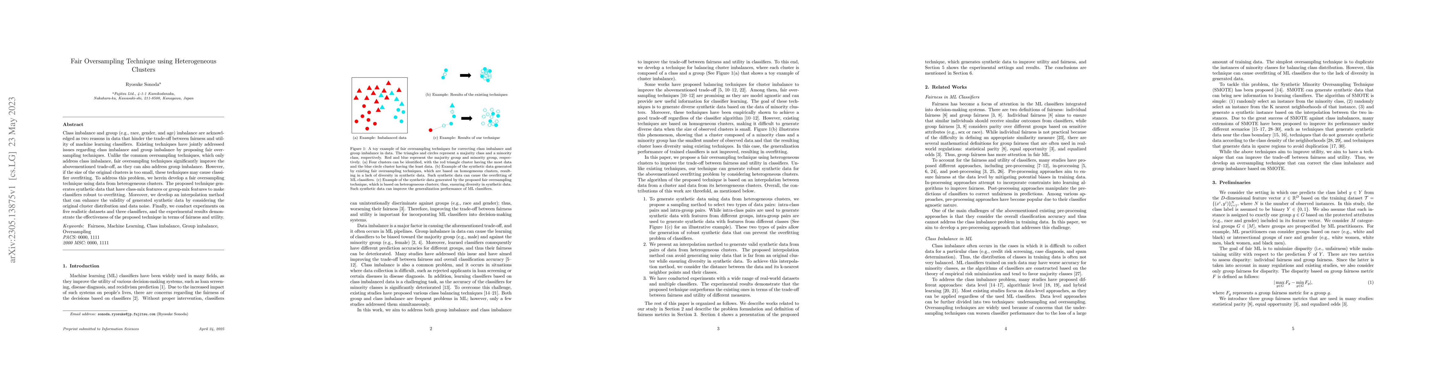 Thumbnail for Fair Oversampling Technique using Heterogeneous Clusters