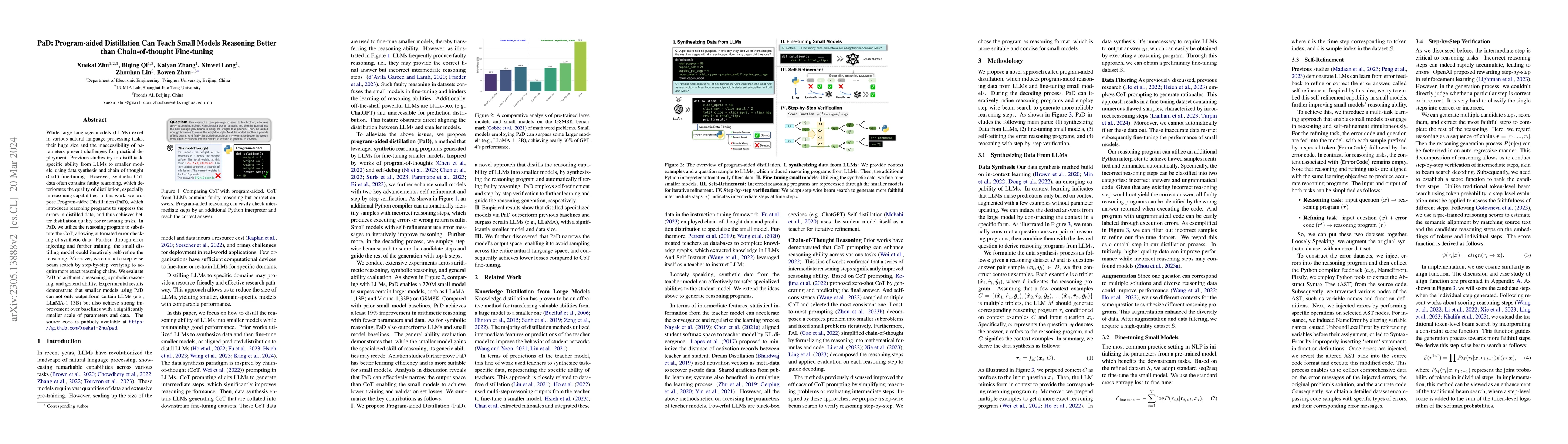 Thumbnail for PaD: Program-aided Distillation Can Teach Small Models Reasoning Better
  than Chain-of-thought Fine-tuning
