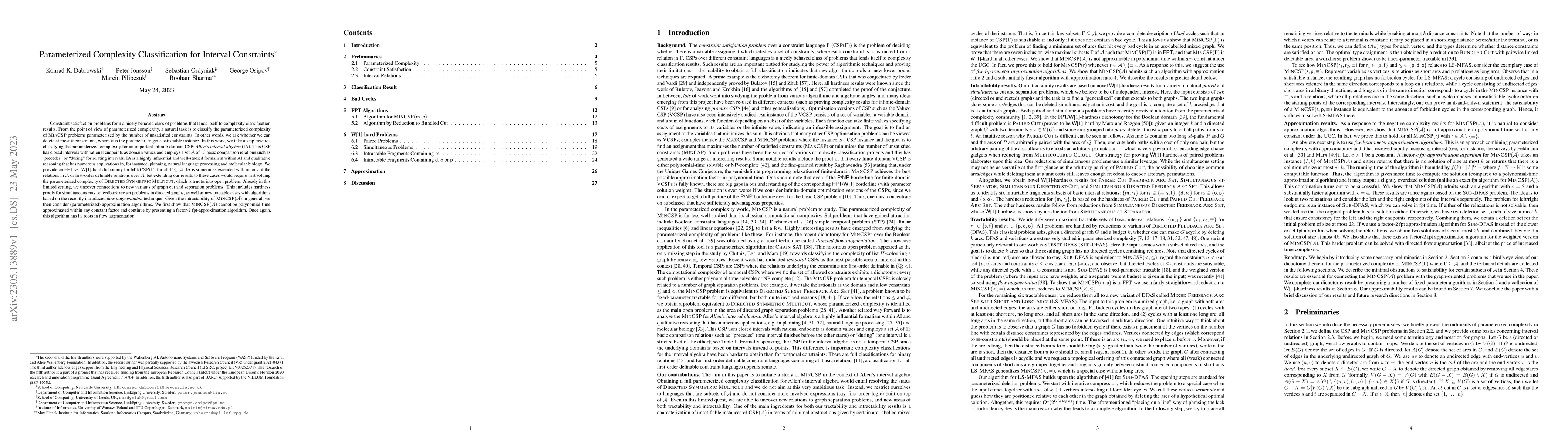 Thumbnail for Parameterized Complexity Classification for Interval Constraints