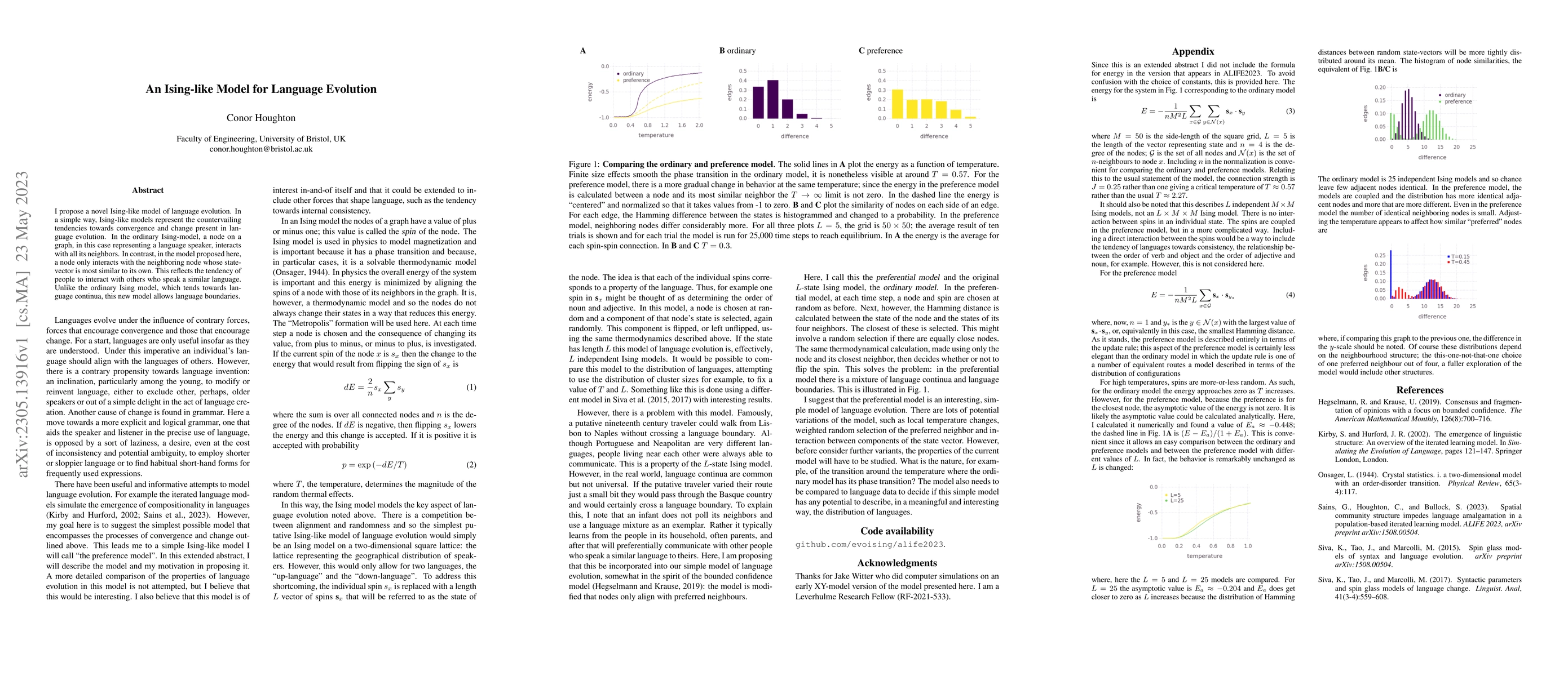 Thumbnail for An Ising-like model for language evolution