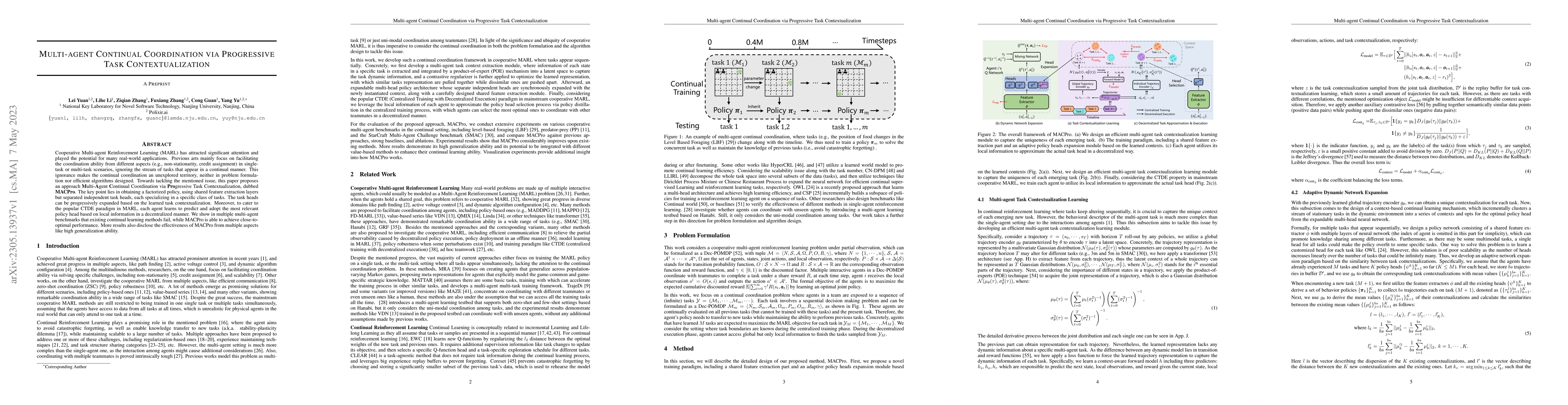 Thumbnail for Multi-agent Continual Coordination via Progressive Task
  Contextualization
