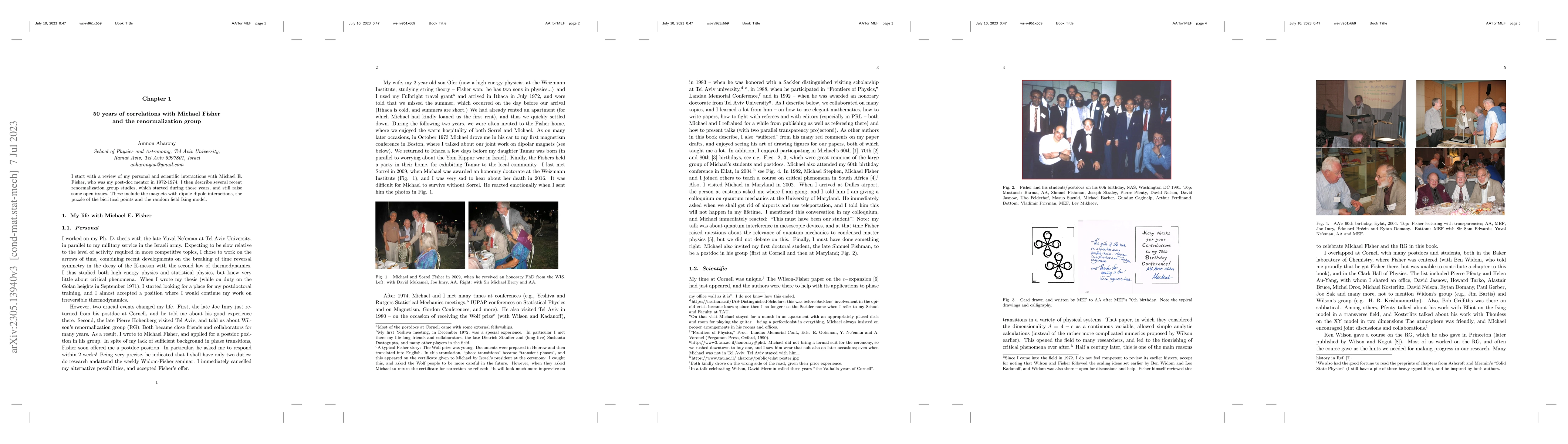 Thumbnail for 50 years of correlations with Michael Fisher and the renormalization
  group
