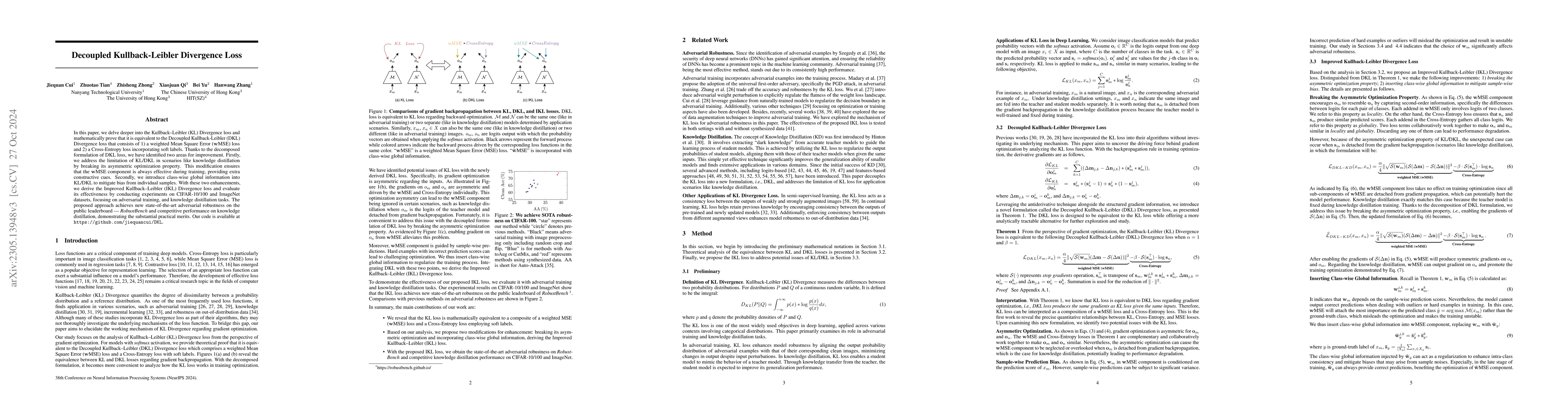 Thumbnail for Decoupled Kullback-Leibler Divergence Loss