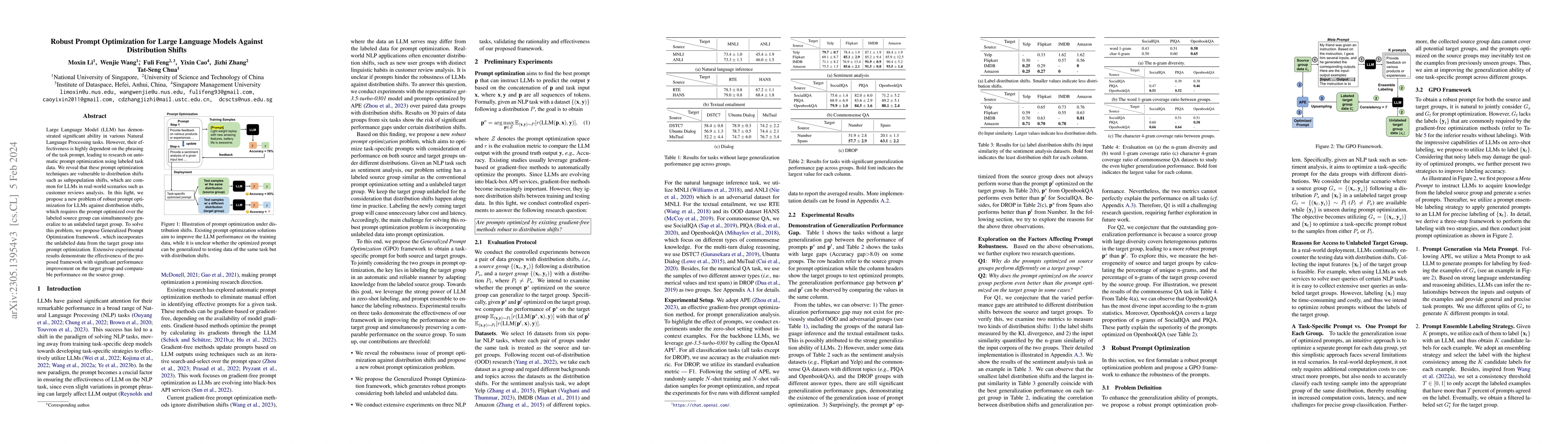 Thumbnail for Robust Prompt Optimization for Large Language Models Against
  Distribution Shifts
