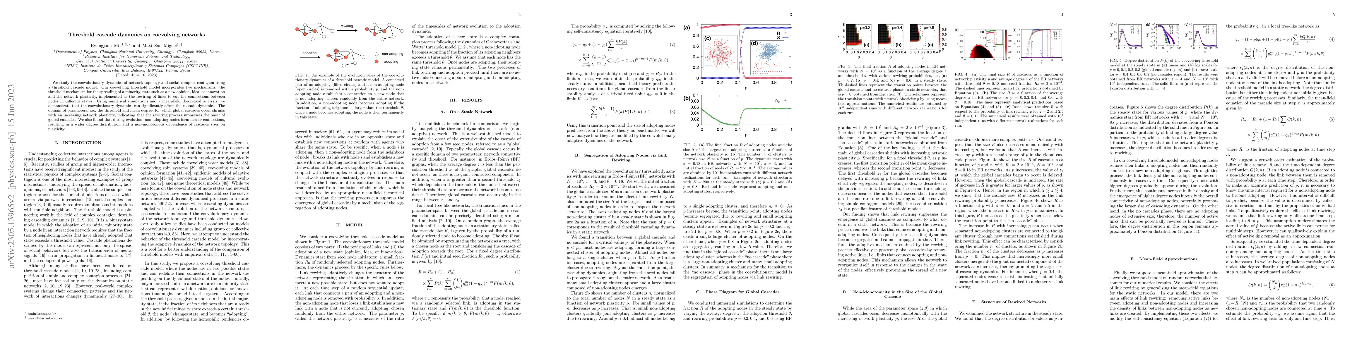 Thumbnail for Threshold cascade dynamics on coevolving networks
