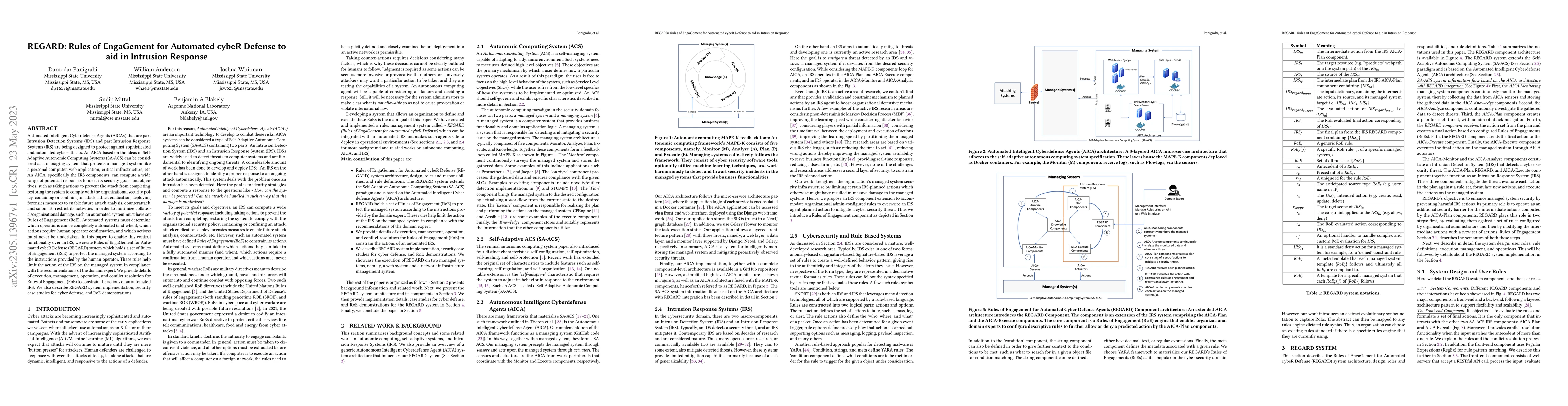 Thumbnail for REGARD: Rules of EngaGement for Automated cybeR Defense to aid in
  Intrusion Response