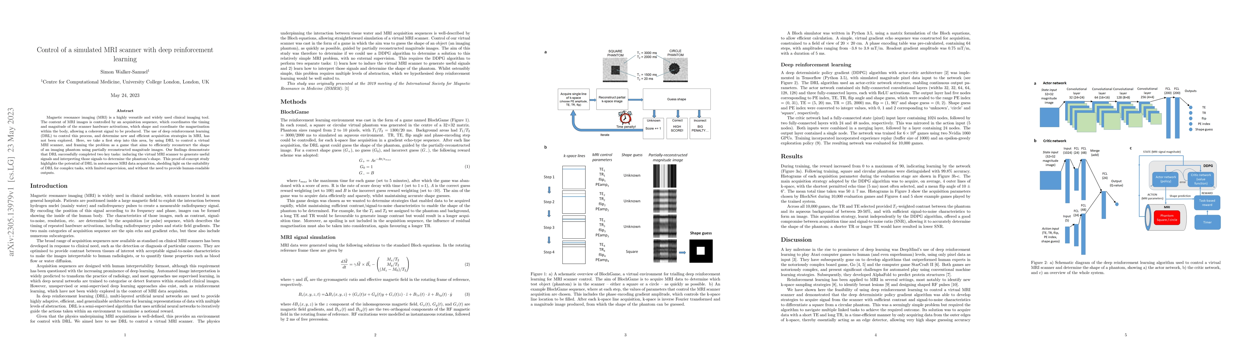 Thumbnail for Control of a simulated MRI scanner with deep reinforcement learning