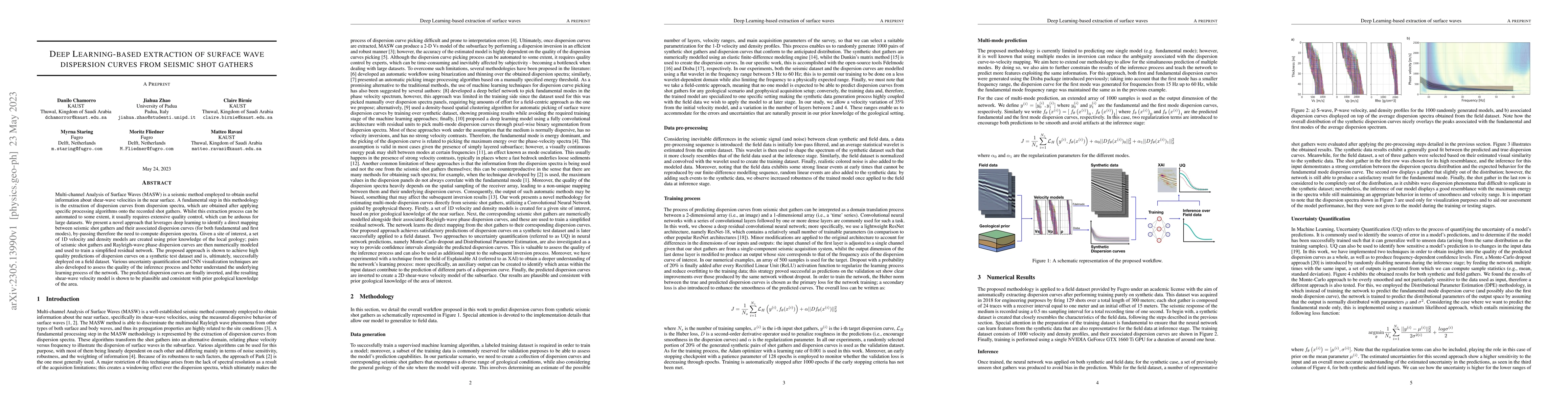 Thumbnail for Deep Learning-based extraction of surface wave dispersion curves from
  seismic shot gathers