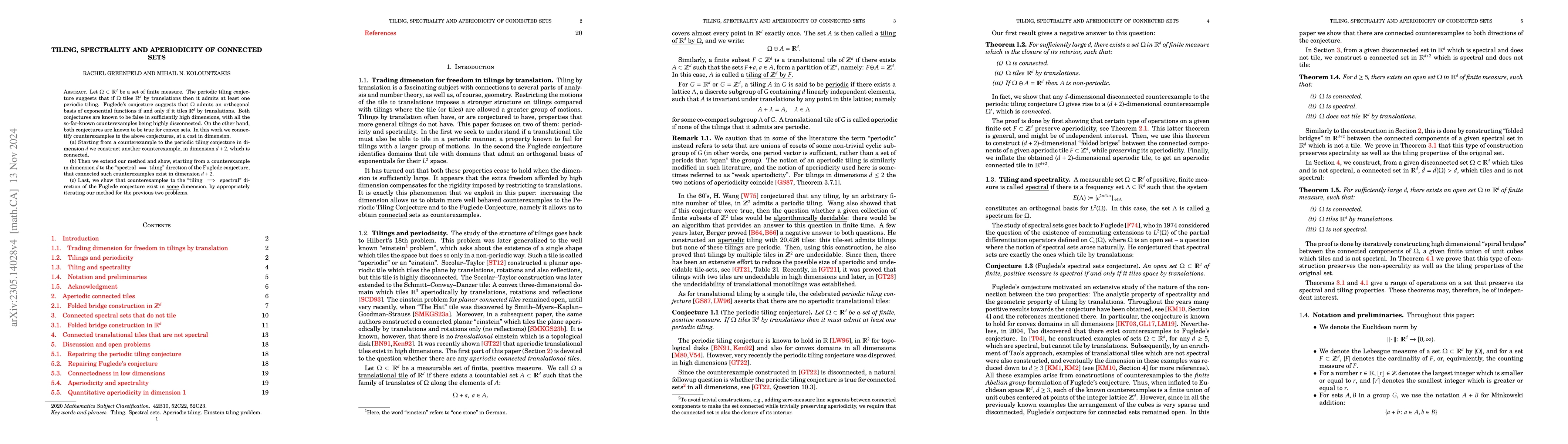 Thumbnail for Tiling, spectrality and aperiodicity of connected sets