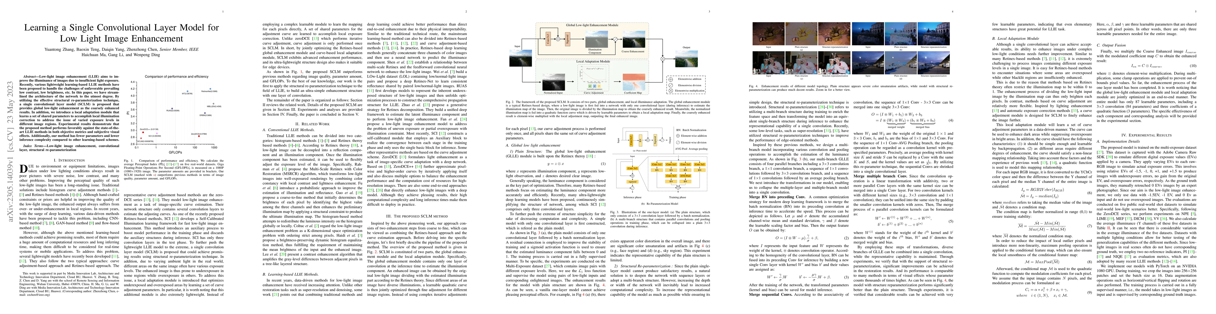 Thumbnail for Learning a Single Convolutional Layer Model for Low Light Image
  Enhancement