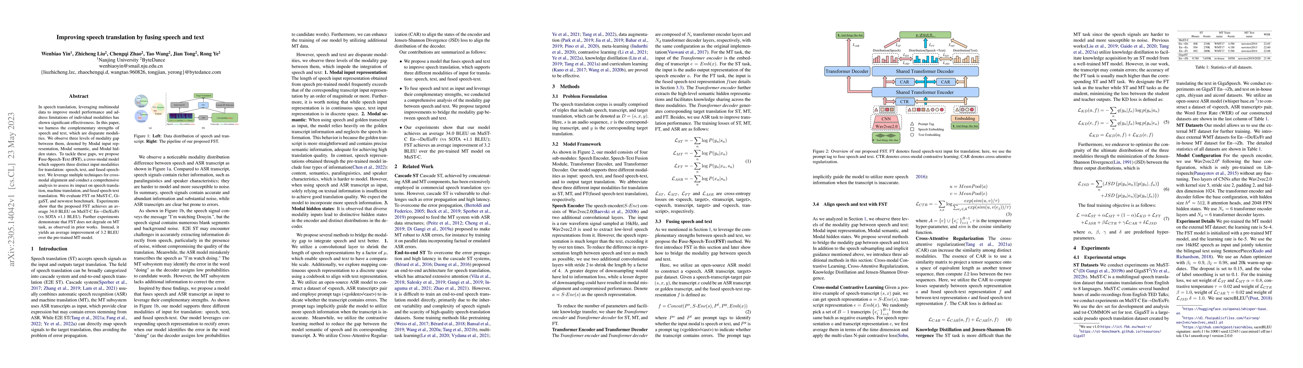 Thumbnail for Improving speech translation by fusing speech and text