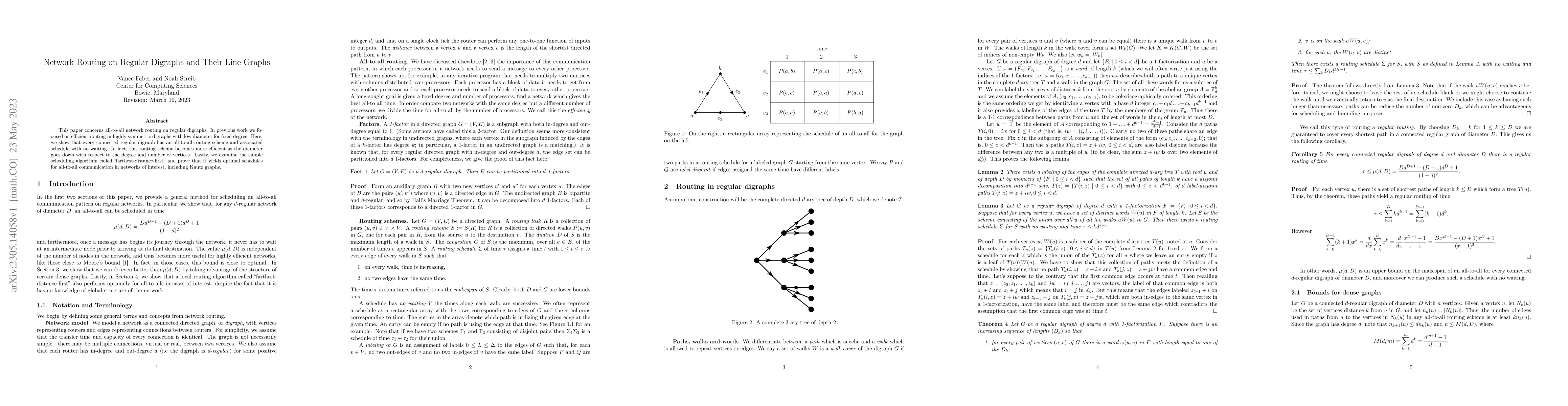 Thumbnail for Network Routing on Regular Digraphs and Their Line Graphs