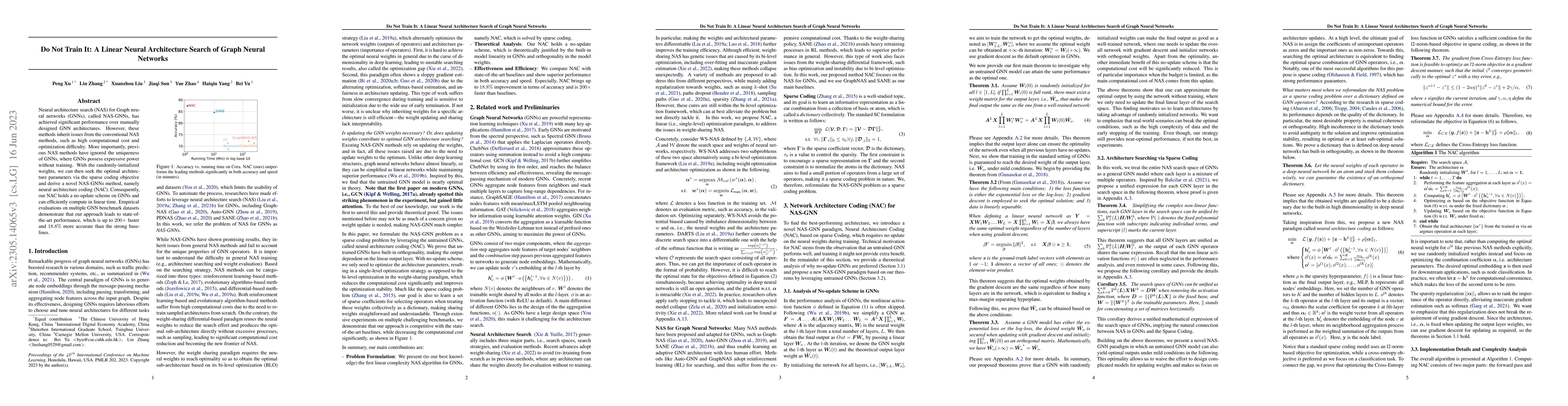 Thumbnail for Do Not Train It: A Linear Neural Architecture Search of Graph Neural
  Networks
