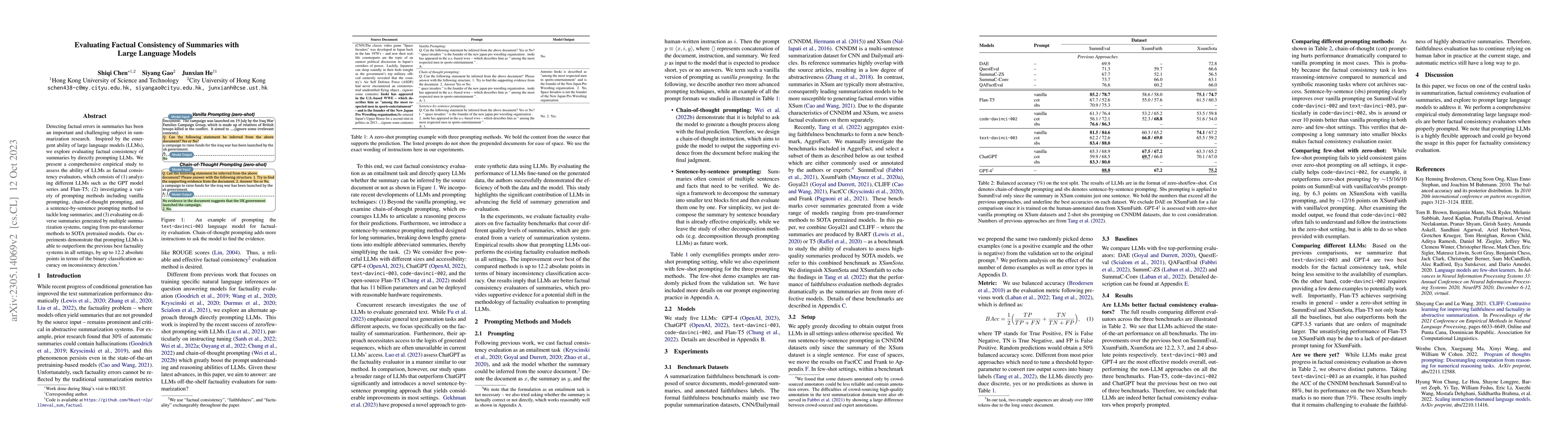 Thumbnail for Evaluating Factual Consistency of Summaries with Large Language Models