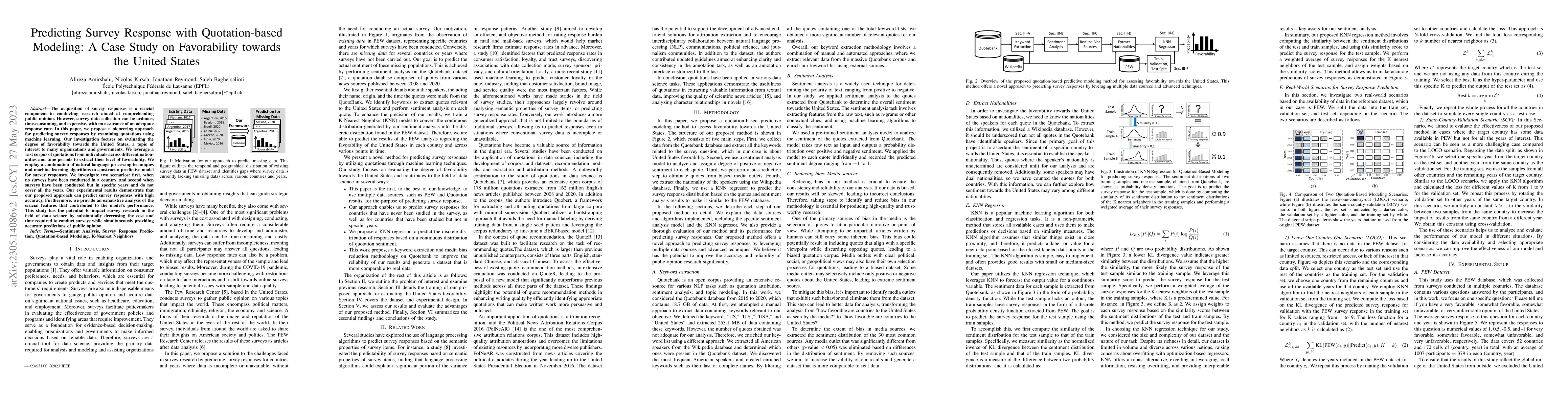 Thumbnail for Predicting Survey Response with Quotation-based Modeling: A Case Study
  on Favorability towards the United States