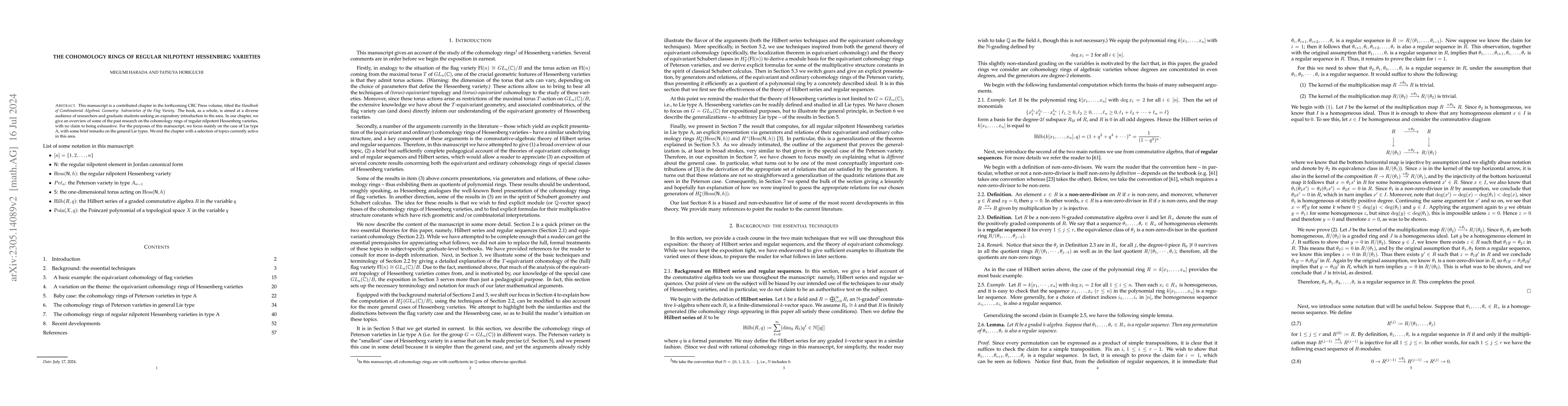 Thumbnail for The cohomology rings of regular nilpotent Hessenberg varieties