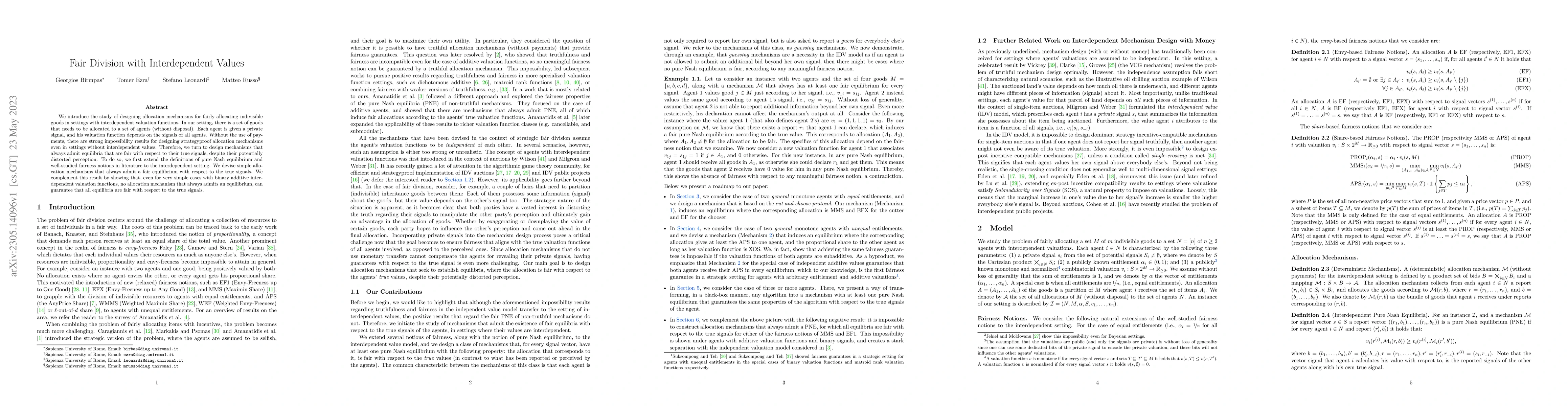 Thumbnail for Fair Division with Interdependent Values