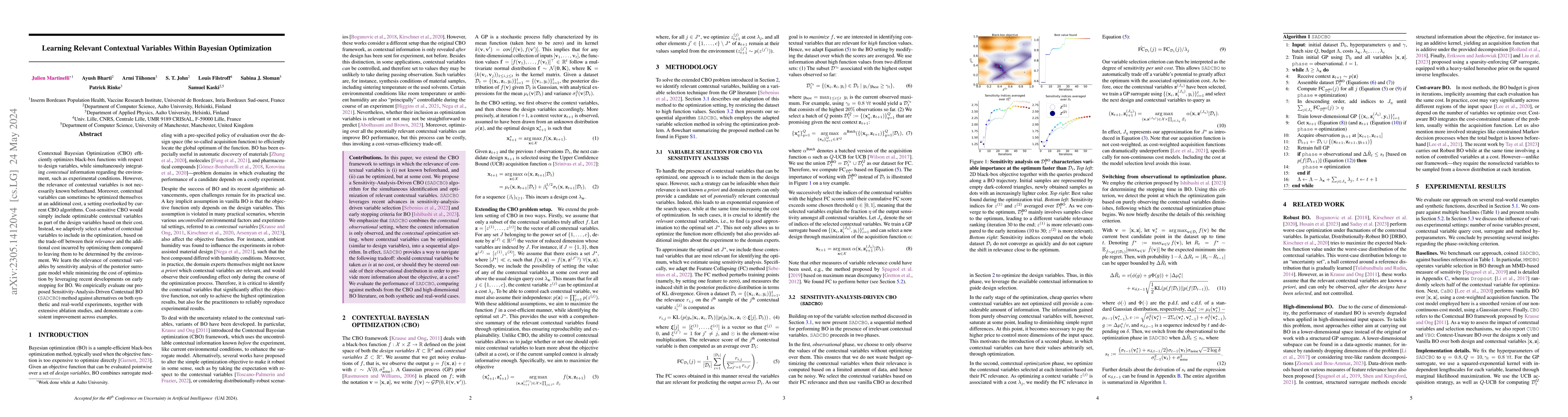 Thumbnail for Learning Relevant Contextual Variables Within Bayesian Optimization