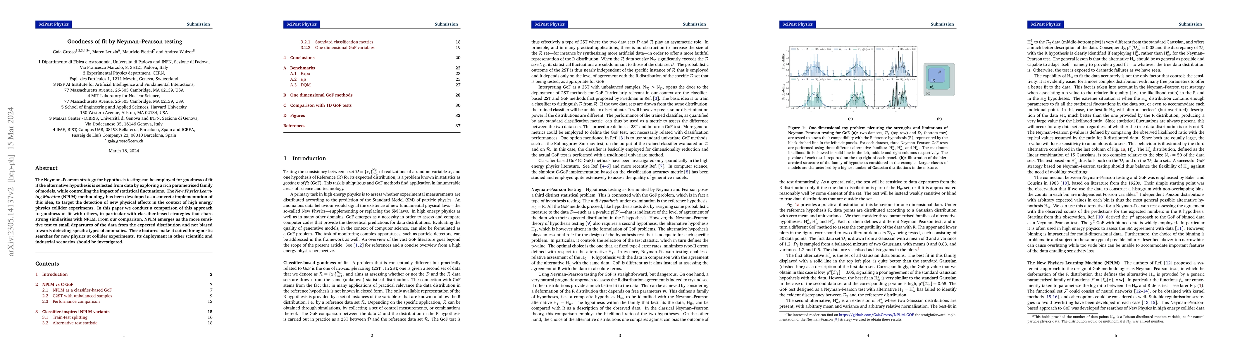 Thumbnail for Goodness of fit by Neyman-Pearson testing