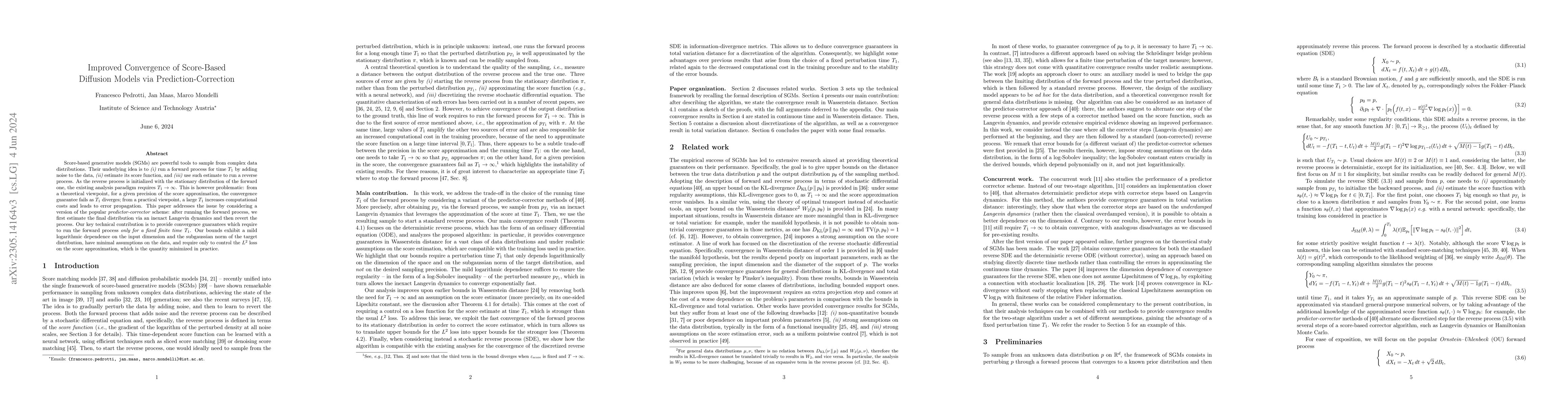 Thumbnail for Improved Convergence of Score-Based Diffusion Models via
  Prediction-Correction