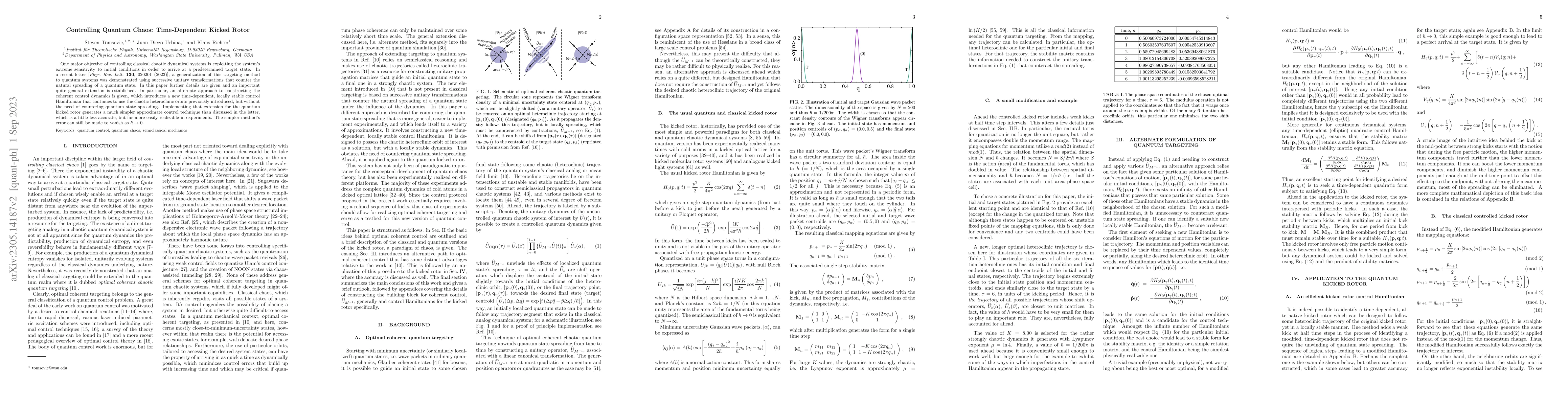 Thumbnail for Controlling quantum chaos: time-dependent kicked rotor