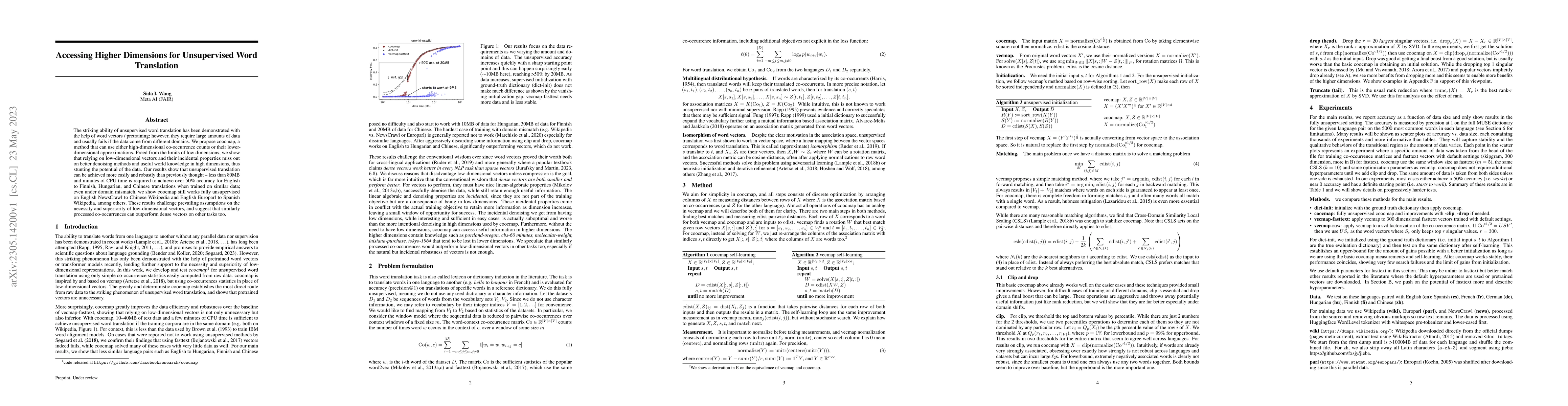 Thumbnail for Accessing Higher Dimensions for Unsupervised Word Translation
