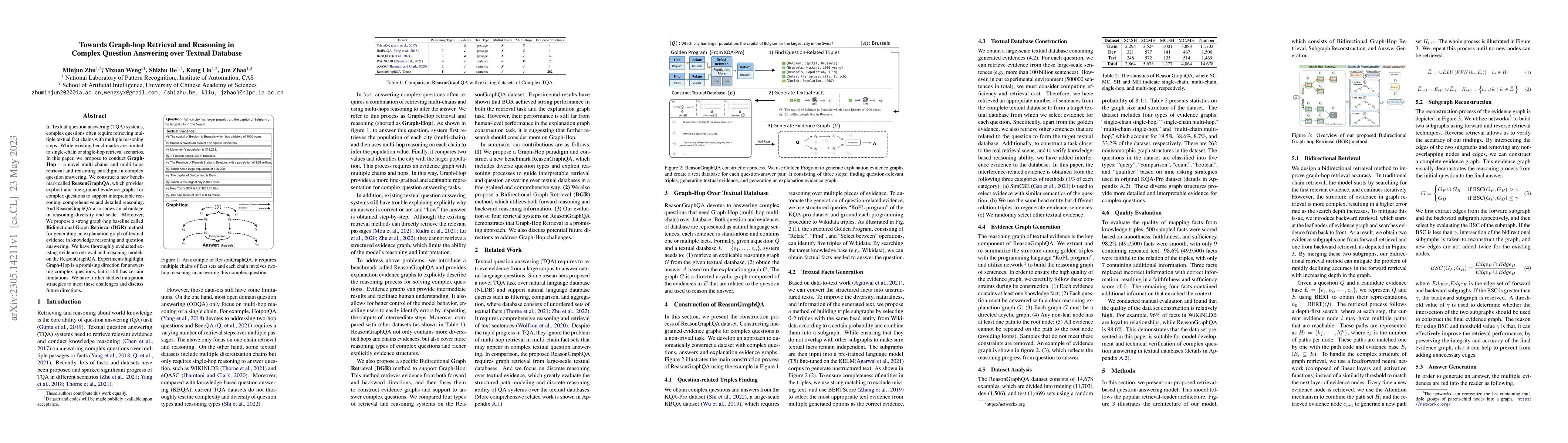 Thumbnail for Towards Graph-hop Retrieval and Reasoning in Complex Question Answering
  over Textual Database