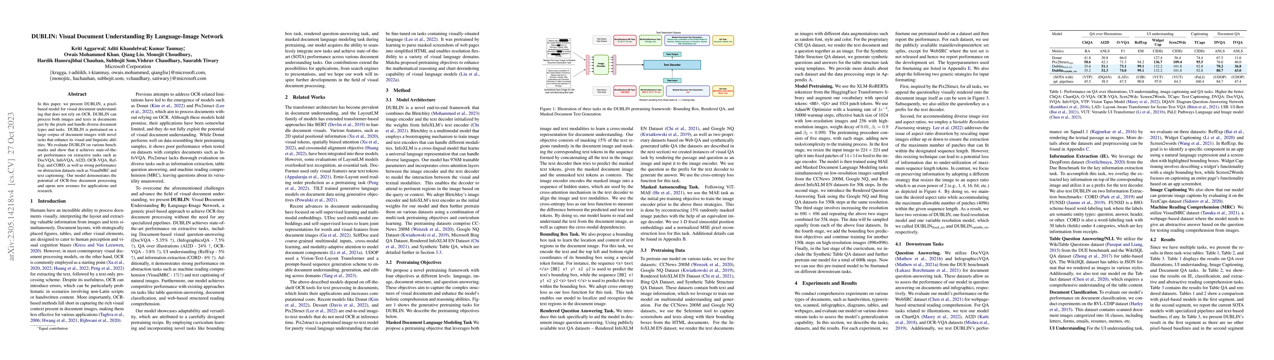 Thumbnail for DUBLIN -- Document Understanding By Language-Image Network