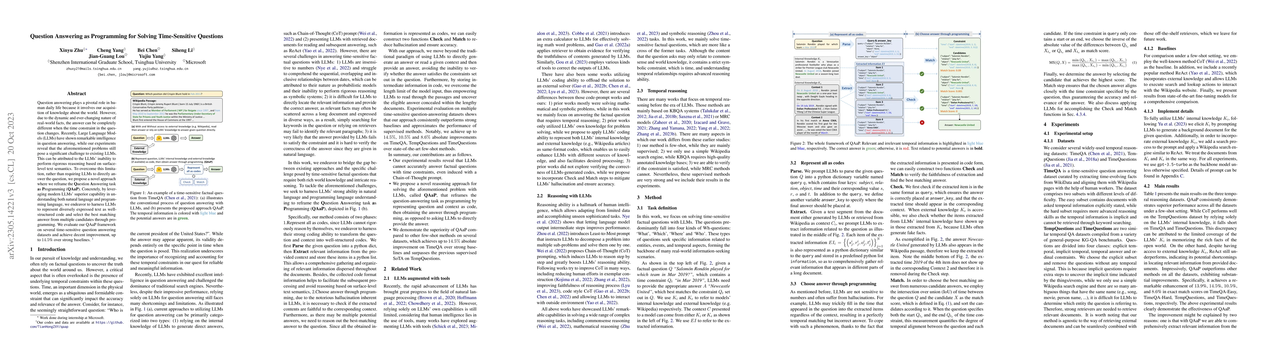 Thumbnail for Question Answering as Programming for Solving Time-Sensitive Questions