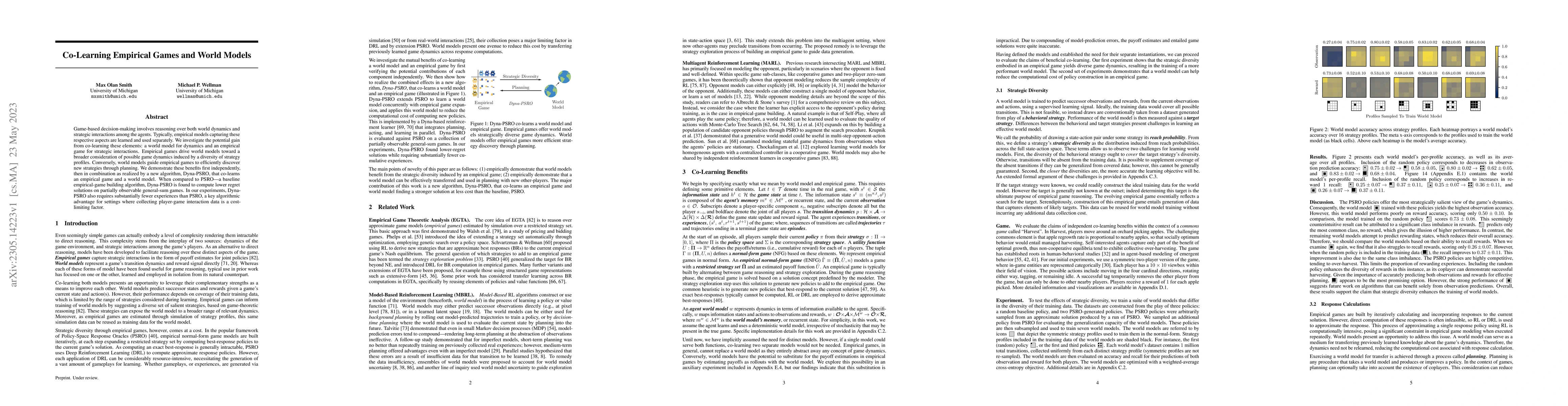 Thumbnail for Co-Learning Empirical Games and World Models