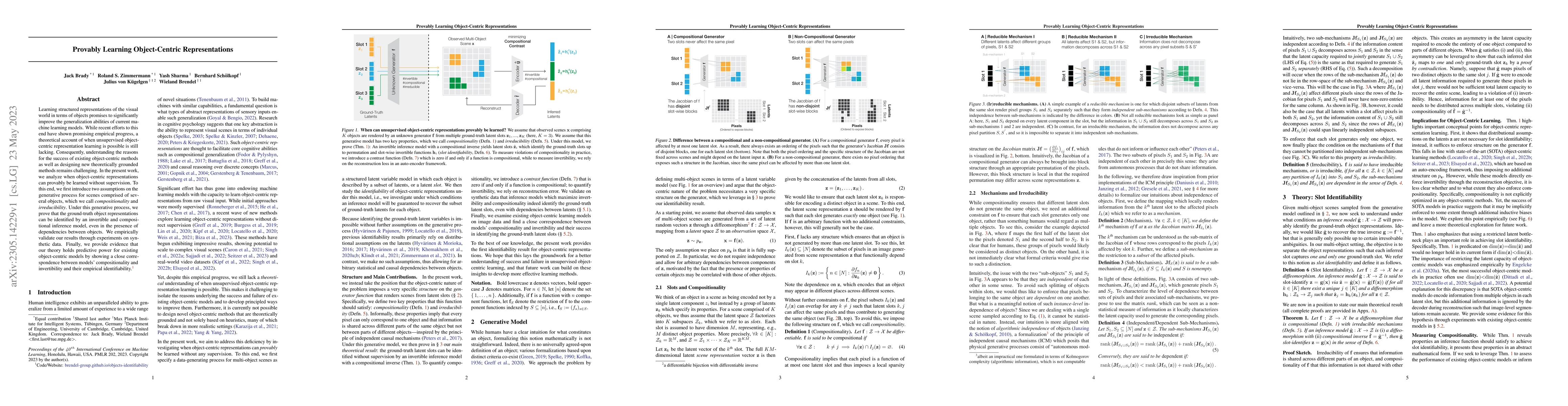 Thumbnail for Provably Learning Object-Centric Representations