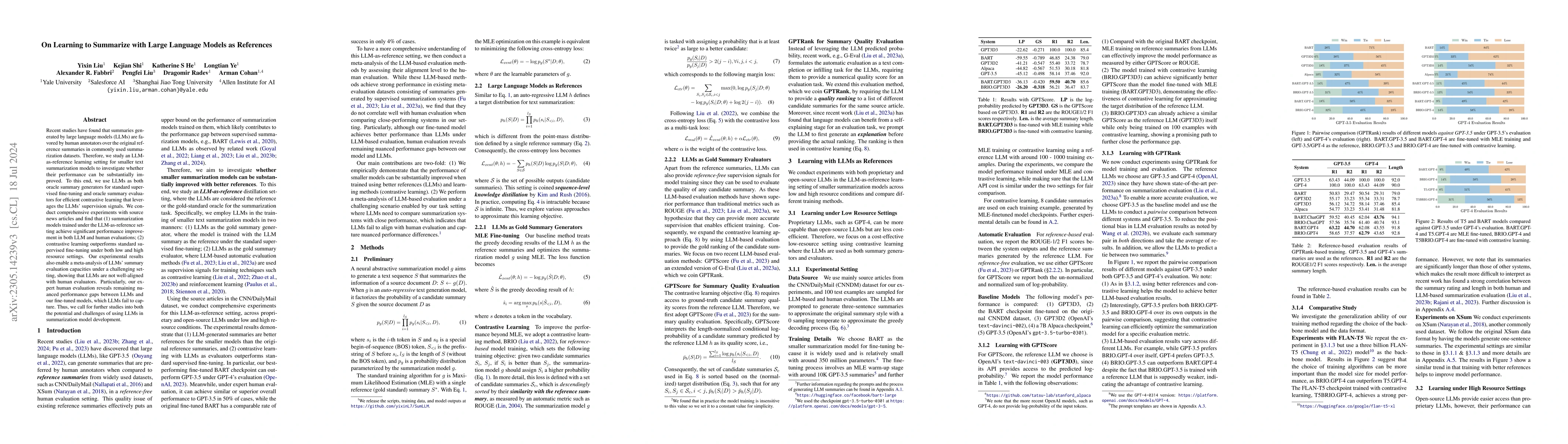 Thumbnail for On Learning to Summarize with Large Language Models as References