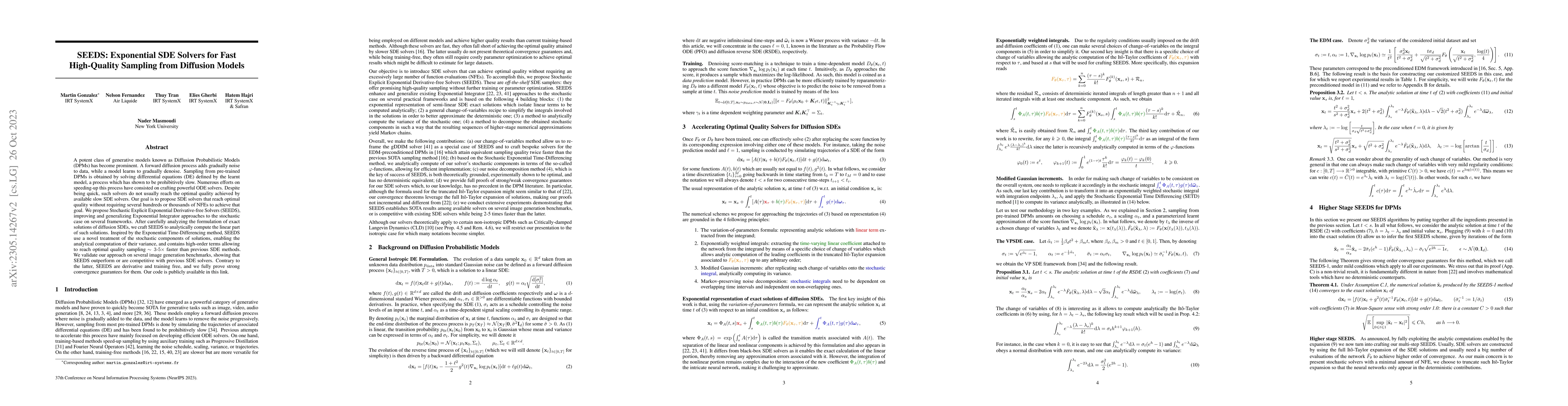 Thumbnail for SEEDS: Exponential SDE Solvers for Fast High-Quality Sampling from
  Diffusion Models