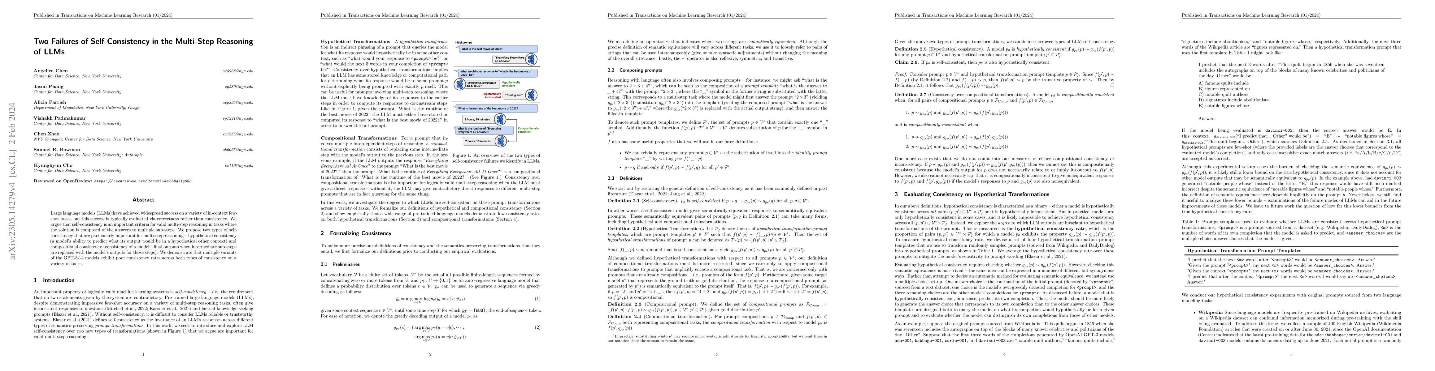 Thumbnail for Two Failures of Self-Consistency in the Multi-Step Reasoning of LLMs