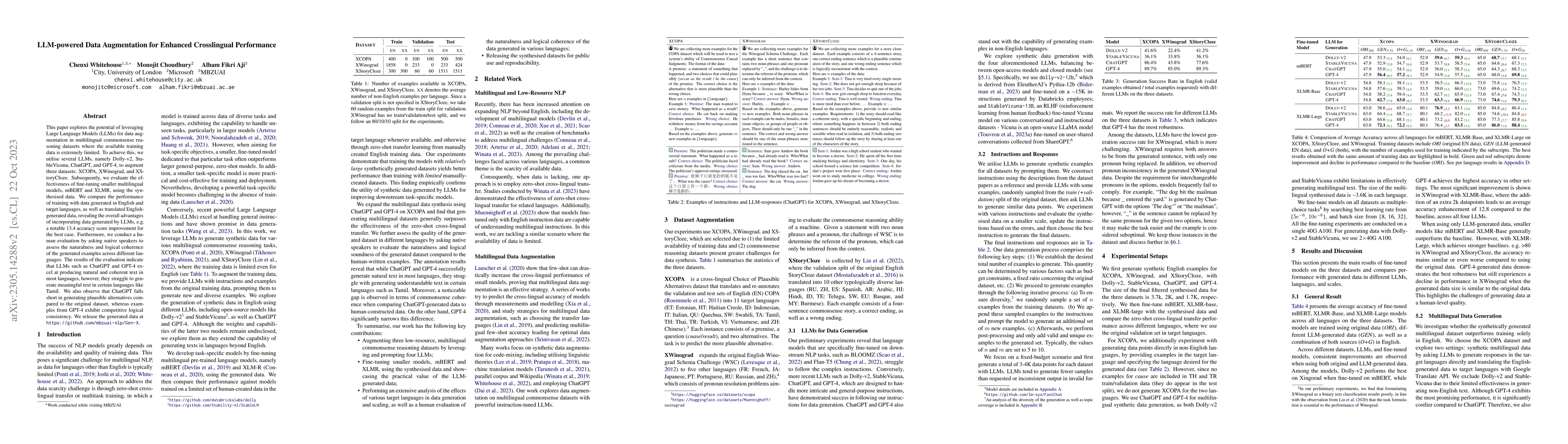 Thumbnail for LLM-powered Data Augmentation for Enhanced Cross-lingual Performance