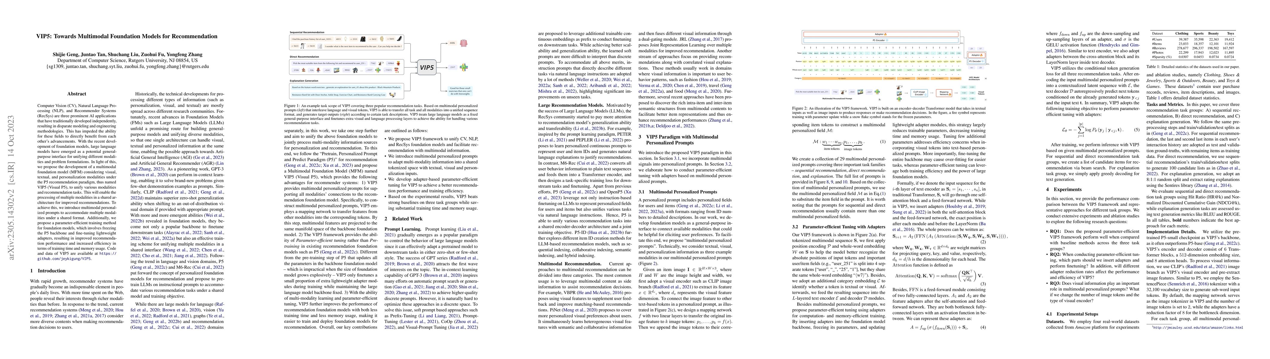 Thumbnail for VIP5: Towards Multimodal Foundation Models for Recommendation