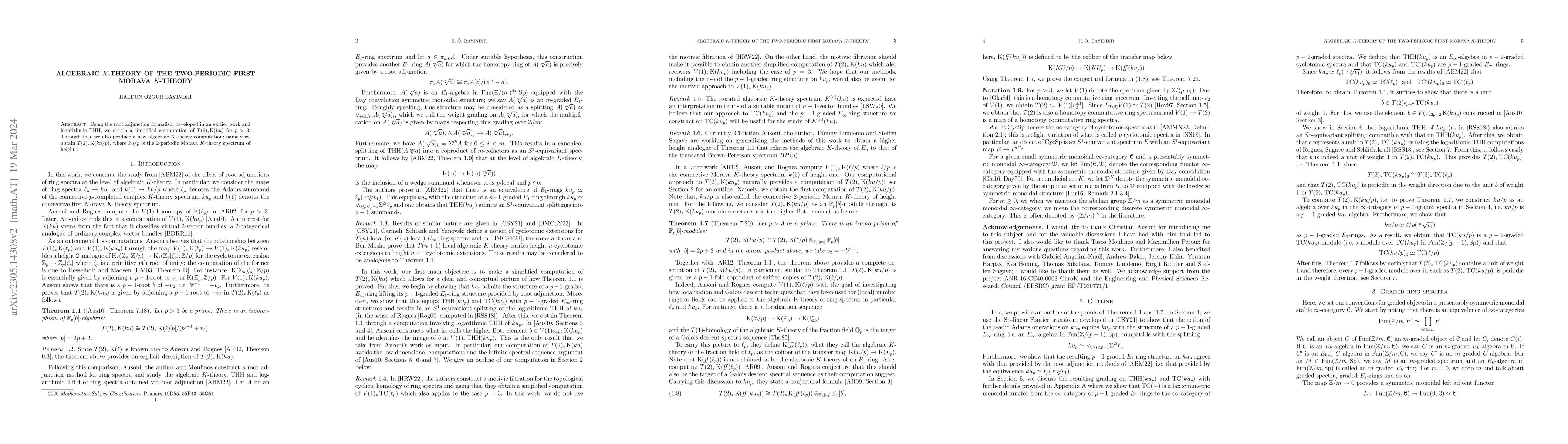 Thumbnail for Algebraic $K$-theory of the two-periodic first Morava $K$-theory