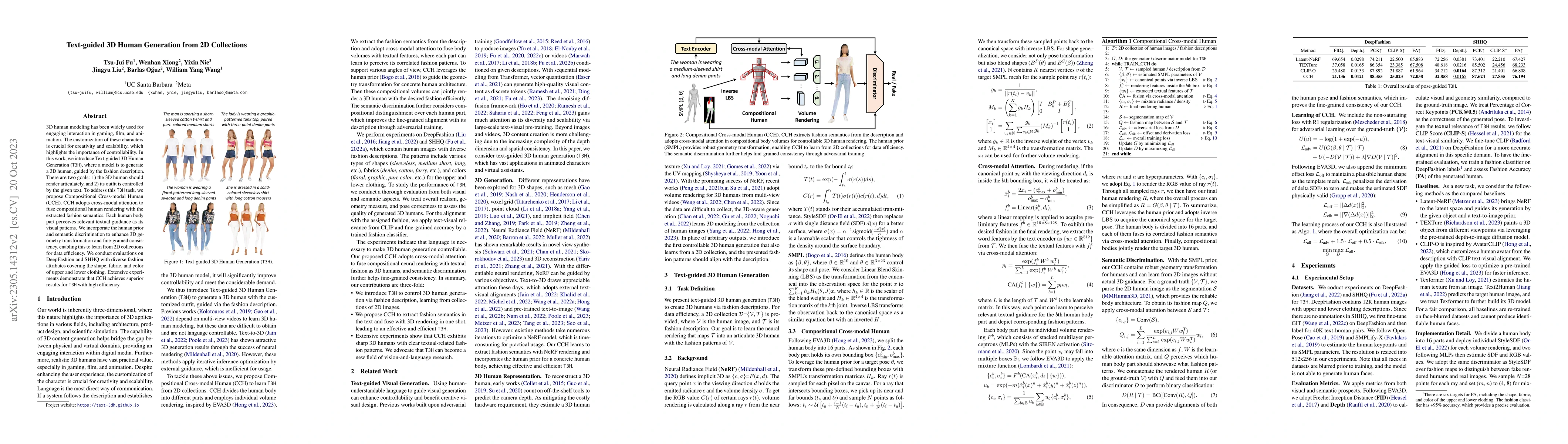 Thumbnail for Text-guided 3D Human Generation from 2D Collections