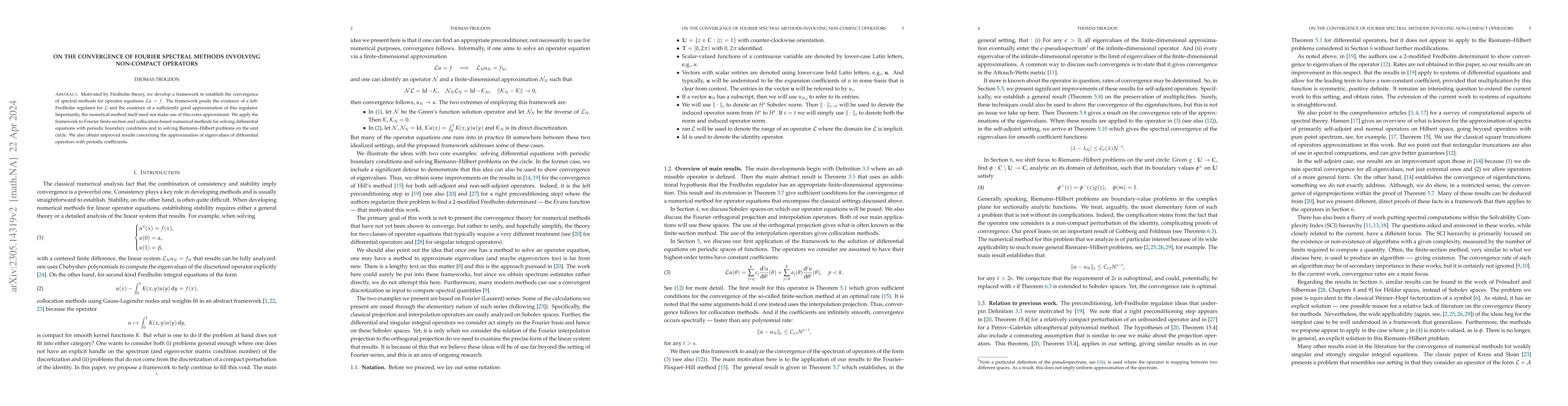 Thumbnail for On the convergence of Fourier spectral methods involving non-compact
  operators