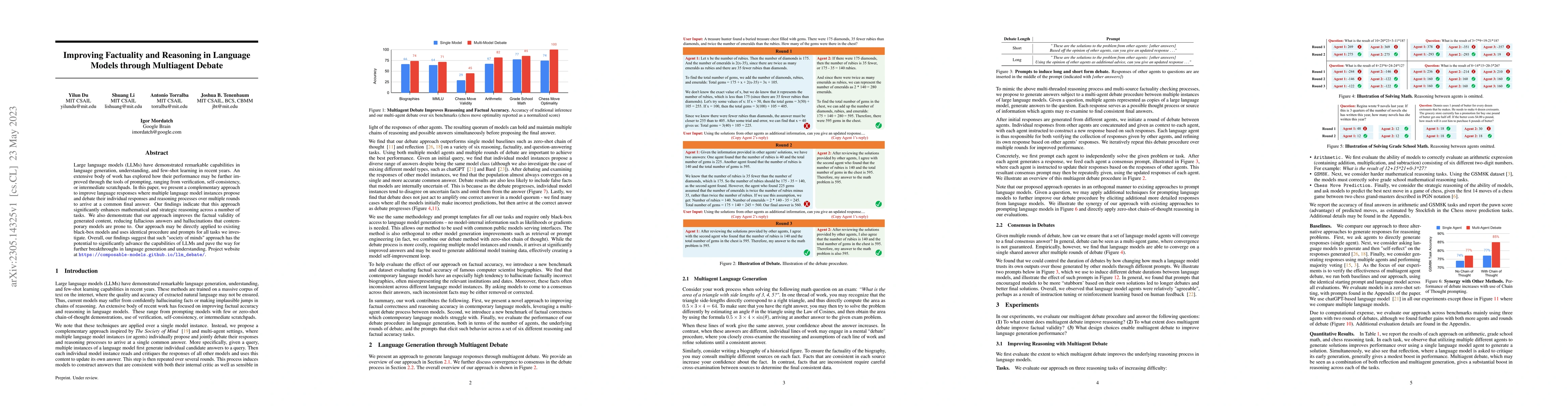 Thumbnail for Improving Factuality and Reasoning in Language Models through Multiagent
  Debate