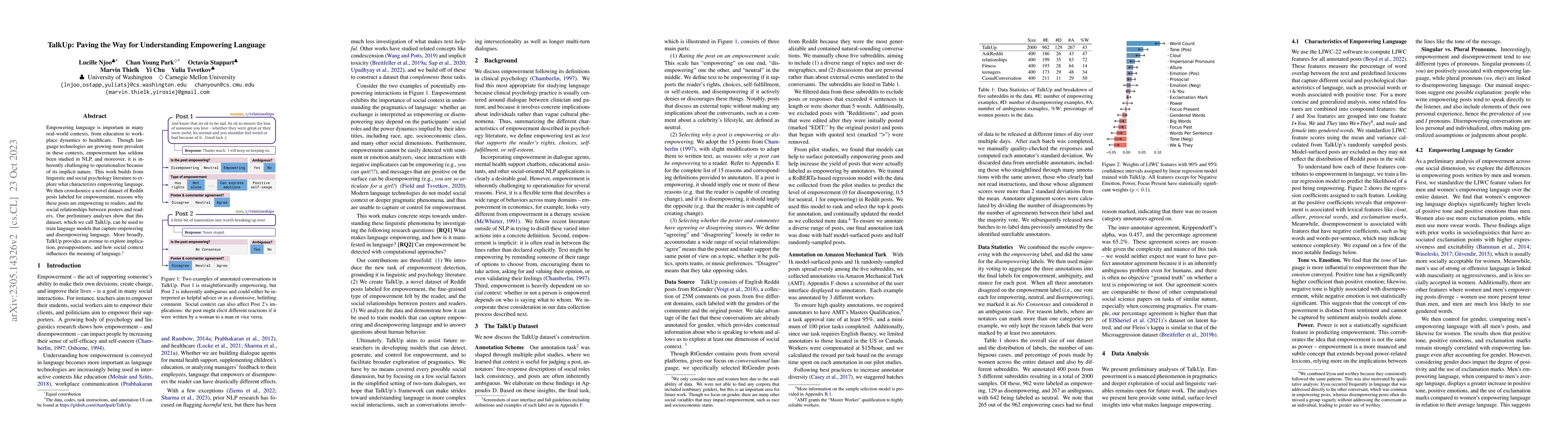 Thumbnail for TalkUp: Paving the Way for Understanding Empowering Language