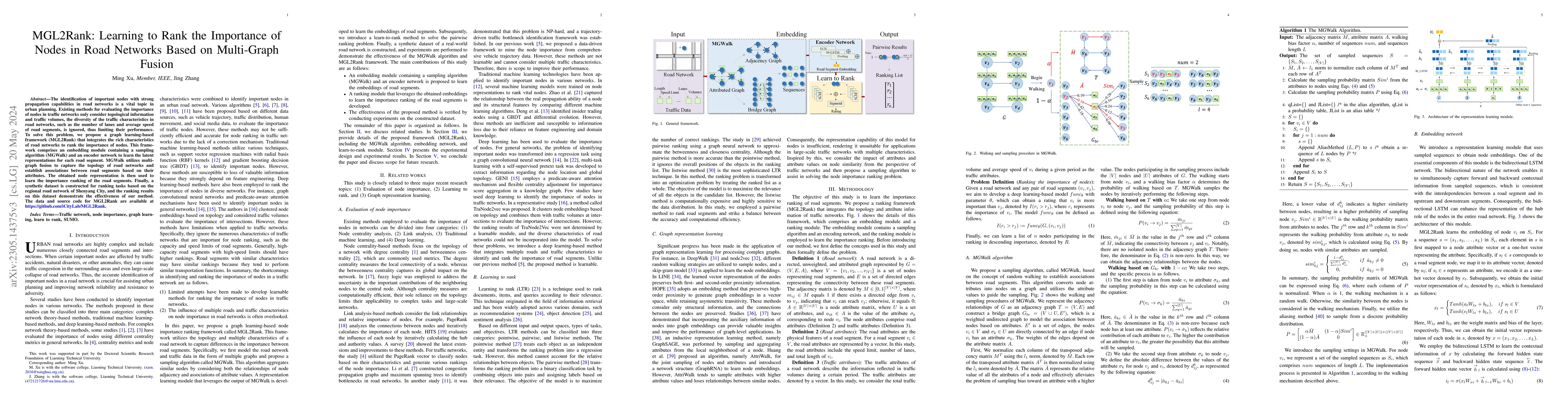 Thumbnail for MGL2Rank: Learning to Rank the Importance of Nodes in Road Networks
  Based on Multi-Graph Fusion