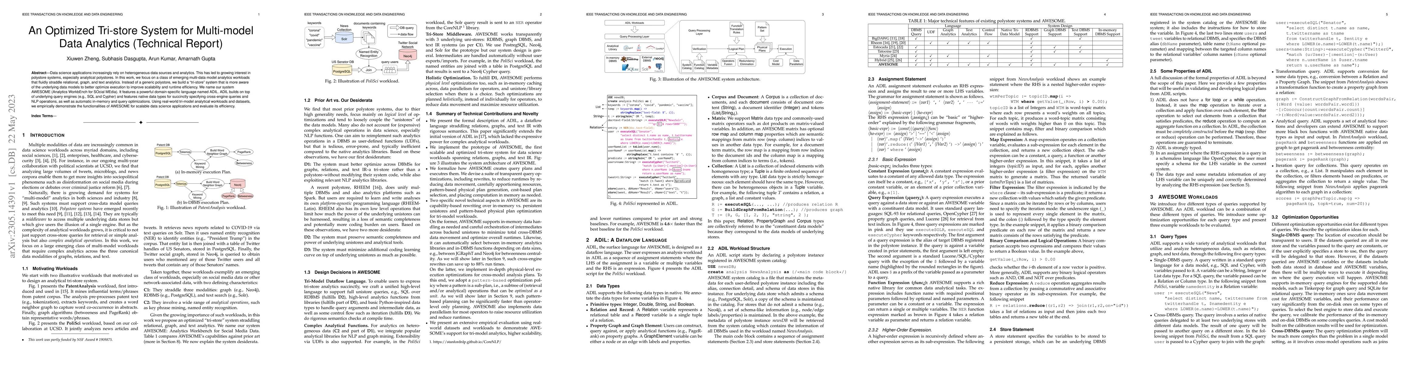Thumbnail for An Optimized Tri-store System for Multi-model Data Analytics