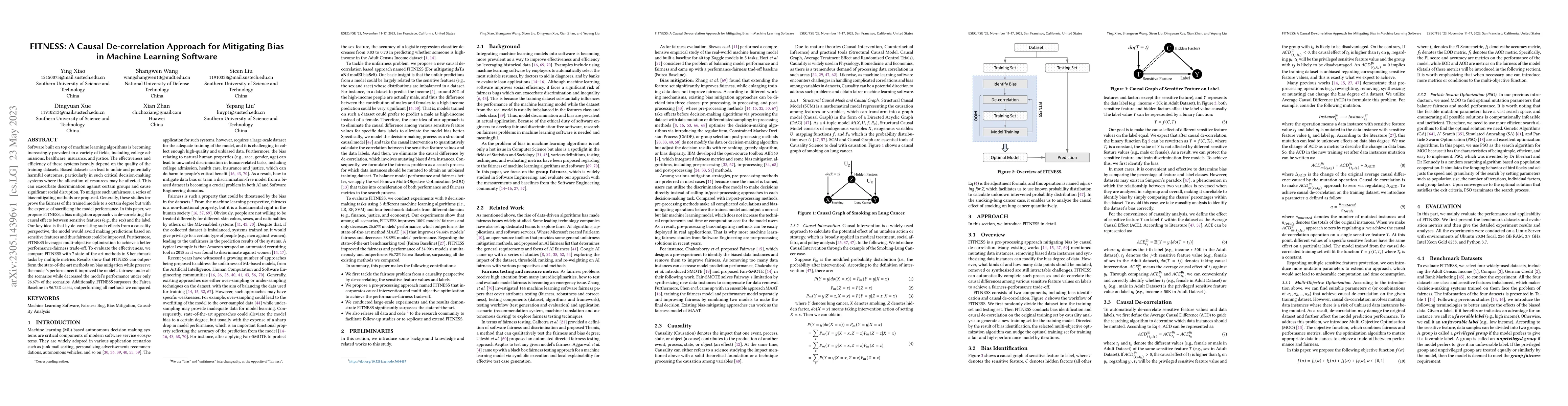 Thumbnail for FITNESS: A Causal De-correlation Approach for Mitigating Bias in Machine
  Learning Software