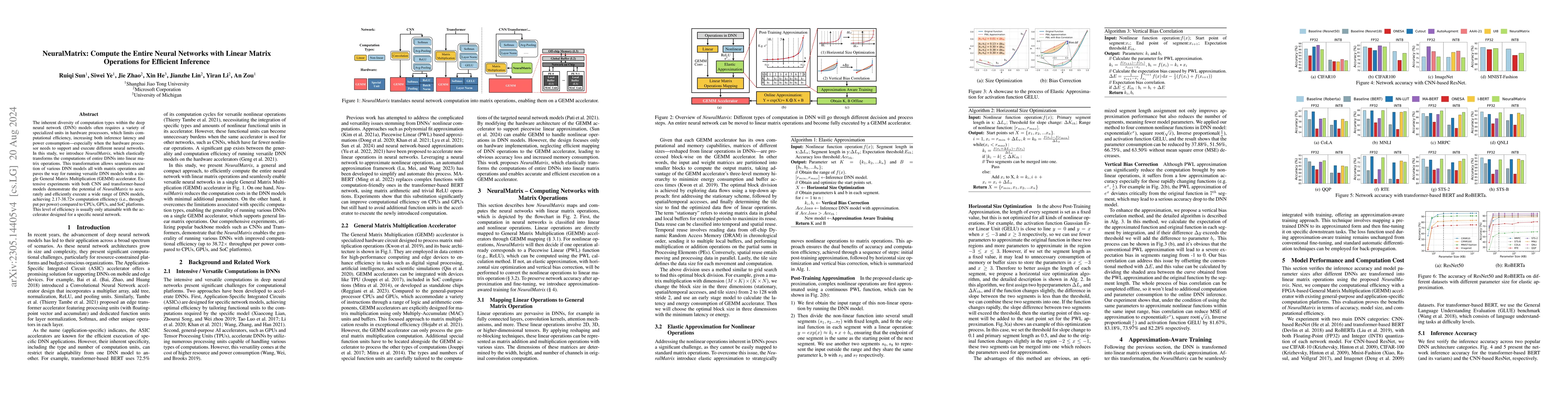 Thumbnail for NeuralMatrix: Compute the Entire Neural Networks with Linear Matrix
  Operations for Efficient Inference