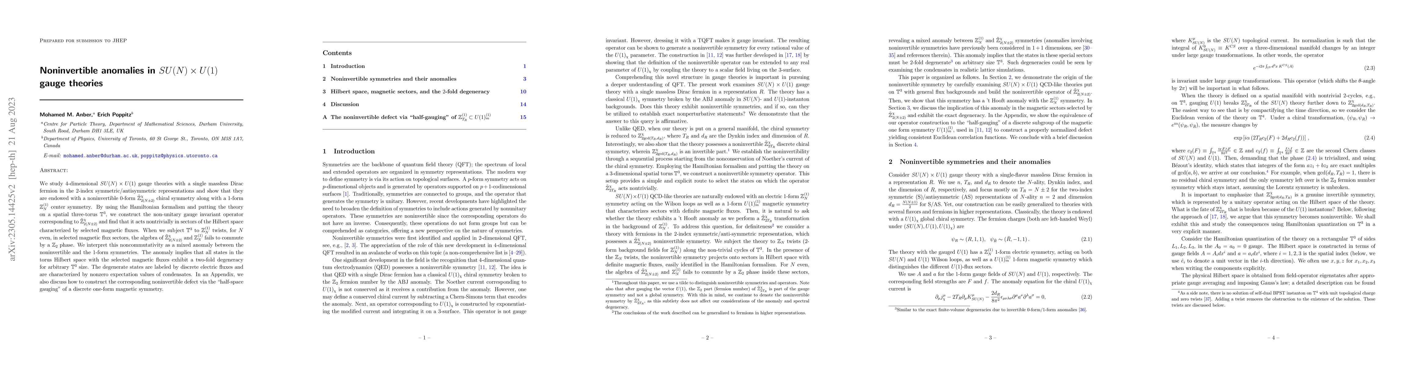 Thumbnail for Noninvertible anomalies in $SU(N)\times U(1)$ gauge theories