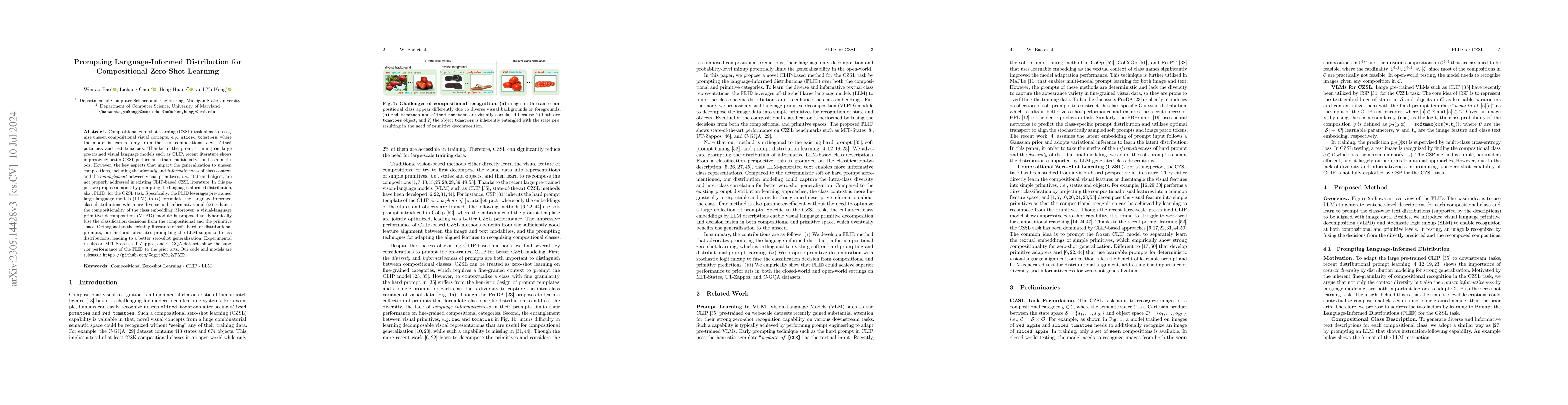 Thumbnail for Prompting Language-Informed Distribution for Compositional Zero-Shot
  Learning