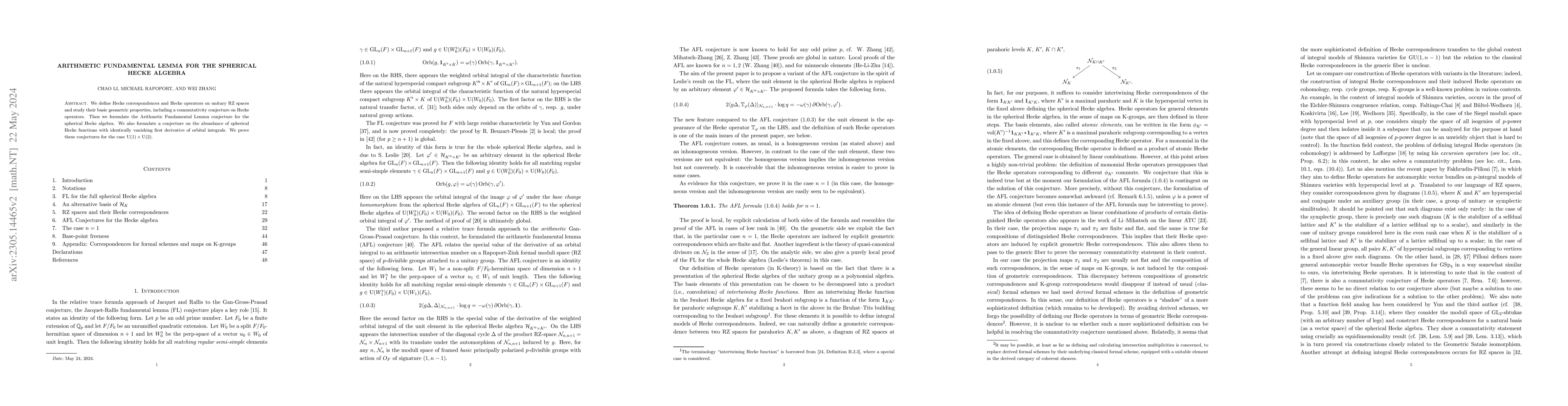 Thumbnail for Arithmetic Fundamental Lemma for the spherical Hecke algebra
